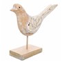 Figurine Décorative Alexandra House Living Blanc Naturel Bois verre Oiseau 26 x 12 x 30 cm