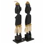 Ensemble de Figurines Alexandra House Living Noir Bois Ethnique 12 x 50 x 12 cm 2 Pièces