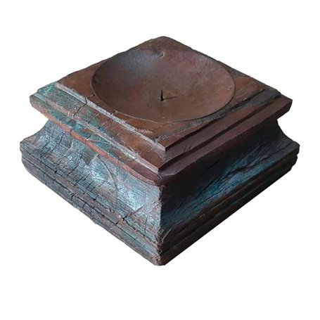 Pot à Bougie Alexandra House Living Marron Acacia Bois de manguier 22 x 12 x 22 cm