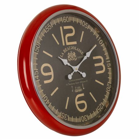 Horloge Murale Alexandra House Living Rouge Fer Bois MDF 62 x 6 x 62 cm