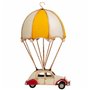 Figurine Décorative Alexandra House Living Jaune Fer ABS Ballon Voiture Parachute 17 x 31 x 18 cm