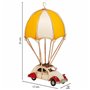 Figurine Décorative Alexandra House Living Jaune Fer ABS Ballon Voiture Parachute 17 x 31 x 18 cm