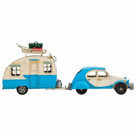 Figurine Décorative Alexandra House Living Bleu clair Fer ABS Camion Remorque 9 x 15 x 41 cm