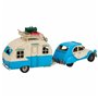 Figurine Décorative Alexandra House Living Bleu clair Fer ABS Camion Remorque 9 x 15 x 41 cm