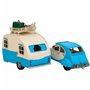 Figurine Décorative Alexandra House Living Bleu clair Fer ABS Camion Remorque 9 x 15 x 41 cm