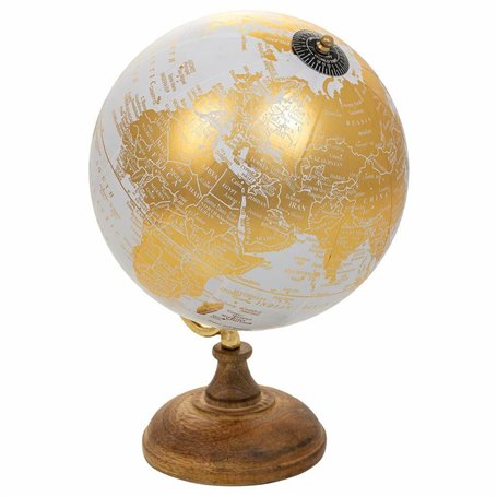 Globe terrestre Alexandra House Living Papier Fer Plastique Bois de manguier 20 x 25 x 20 cm