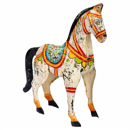 Figurine Décorative Alexandra House Living Bois de manguier Cheval 7 x 24 x 22 cm