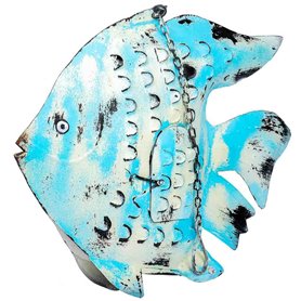 Figurine Décorative Alexandra House Living Bleu Bois de manguier Poisson 8 x 46 x 62 cm