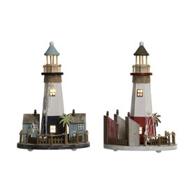 Décoration lumineuse Home ESPRIT Bois Aluminium Phare 20 x 20 x 30