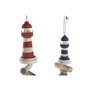 Décoration Suspendue Home ESPRIT Bleu Blanc Rouge Phare 12 x 4 x 100 cm (2 Unités)