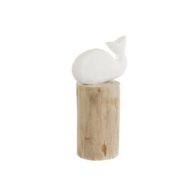 Figurine Décorative Home ESPRIT Blanc Naturel Baleine méditerranéen 17 x 10 x 28 cm