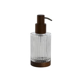 Distributeur de Savon Home ESPRIT Marron Transparent Aluminium Verre Acacia 8 x 7