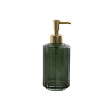 Distributeur de Savon Home ESPRIT Vert Doré Aluminium Verre ABS 8 x 8 x 19