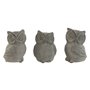 Figurine Décorative Home ESPRIT Gris Hibou Finition vieillie 10 x 9 x 14 cm (3 Unités)