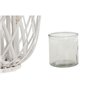 Bougeoir Home ESPRIT Blanc osier Verre 34 x 34 x 80 cm