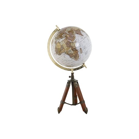 Globe terrestre Home ESPRIT Marron PVC Bois de manguier 27 x 25 x 55 cm