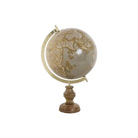 Globe terrestre Home ESPRIT Marron PVC Bois de manguier 27 x 25 x 43 cm