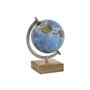 Globe terrestre Home ESPRIT Bleu Marron PVC Bois de manguier 14 x 12 x 20 cm