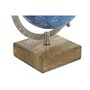 Globe terrestre Home ESPRIT Bleu Marron PVC Bois de manguier 14 x 12 x 20 cm