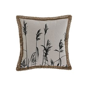 Coussin Home ESPRIT Noir Beige Frange Boho 45 x 45 cm