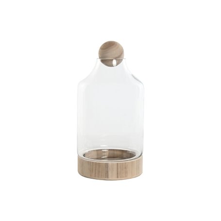 Vase Home ESPRIT Transparent Naturel Bois Verre 21 x 21 x 42 cm