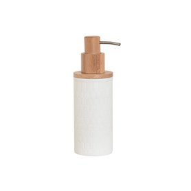 Distributeur de Savon Home ESPRIT Blanc Naturel Résine Bambou 8 x 7 x 21 cm