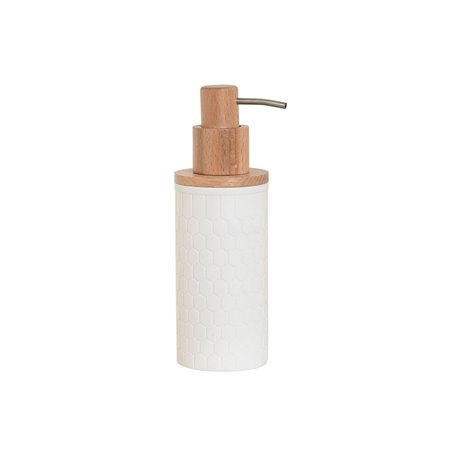 Distributeur de Savon Home ESPRIT Blanc Naturel Résine Bambou 8 x 7 x 21 cm