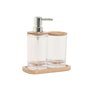 Ensemble de Bain Home ESPRIT Transparent Naturel Bambou Aluminium polystyrène 16 x 9 x 18 cm