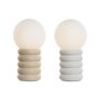 Lampe de bureau Home ESPRIT Blanc Beige Céramique Verre 220 V 15 x 15 x 28 cm (2 Unités)