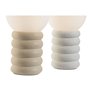 Lampe de bureau Home ESPRIT Blanc Beige Céramique Verre 220 V 15 x 15 x 28 cm (2 Unités)