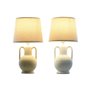 Lampe de bureau Home ESPRIT Blanc Beige Céramique 50 W 220 V (2 Unités)