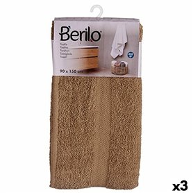 Serviette de toilette 90 x 150 cm Camel (3 Unités)