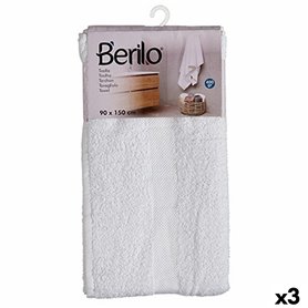 Serviette de toilette 90 x 150 cm Blanc (3 Unités)