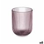 Verre Rayures Rose Verre 270 ml (6 Unités)