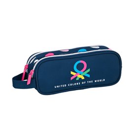 Trousse Fourre-Tout Double Benetton Corazones Blue marine 21 x 8 x 6 cm