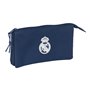 Trousse Fourre-Tout Triple Real Madrid C.F. Blue marine 22 x 12 x 3 cm