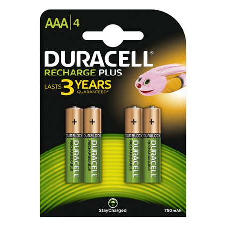 Duracell AAA (4pcs) Batterie rechargeable Hybrides nickel-métal (NiMH)