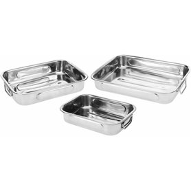 Lot de plateaux pour aliments Excellent Houseware a12402130 Acier inoxydable 27 x 20 x 6 cm 31 x 23 x 6 cm 36 x 27 x 6 cm (3 Uni