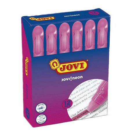 Marqueur fluorescent Jovi Jovi!neon Fuchsia 12 Pièces