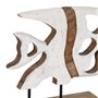 Sculpture Blanc Beige Bois de manguier 45,5 x 9 x 32,5 cm Poisson