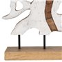 Sculpture Blanc Beige Bois de manguier 45,5 x 9 x 32,5 cm Poisson