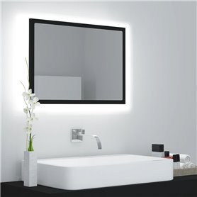 vidaXL Miroir à LED de salle de bain Noir 60x8