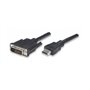 Techly ICOC-HDMI-D-030 câble vidéo et adaptateur 3 m DVI-D Noir