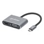 Manhattan 130691 station d'accueil Avec fil USB 3.2 Gen 1 (3.1 Gen 1) Type-C Gris