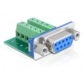 DeLOCK 65268 changeur de genre de câble Sub-D 9 pin Terminal block 10 pin Vert