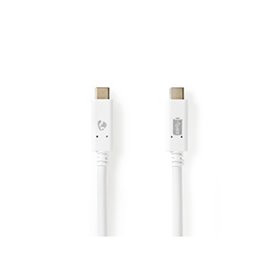 Nedis CCGW64750WT10 câble USB 1 m USB 3.2 Gen 2 (3.1 Gen 2) USB C Blanc