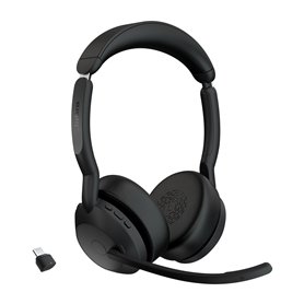 Jabra Evolve2 55 Casque Sans fil Arceau Bureau/Centre d'appels Bluetooth Socle de chargement Noir