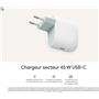 Chargeur maison USB C 45W Blanc Google