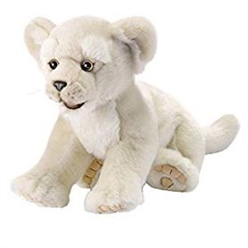 Lionceau blanc couché 32cm