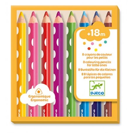 8 crayons de couleur pour les petits